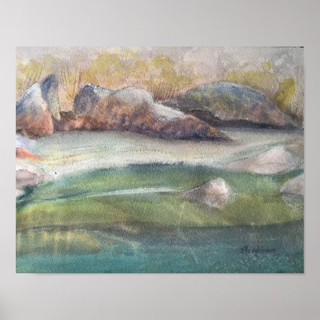 RIO YUBA, POSTER DE WATERCOLOR (Frente)