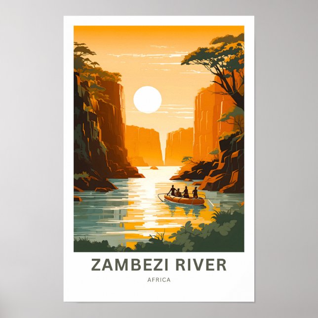 Rio Zambezi África Viagem Impressão (Frente)