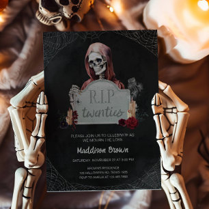 RIP 20 anos Skull Halloween Convite Aniversário