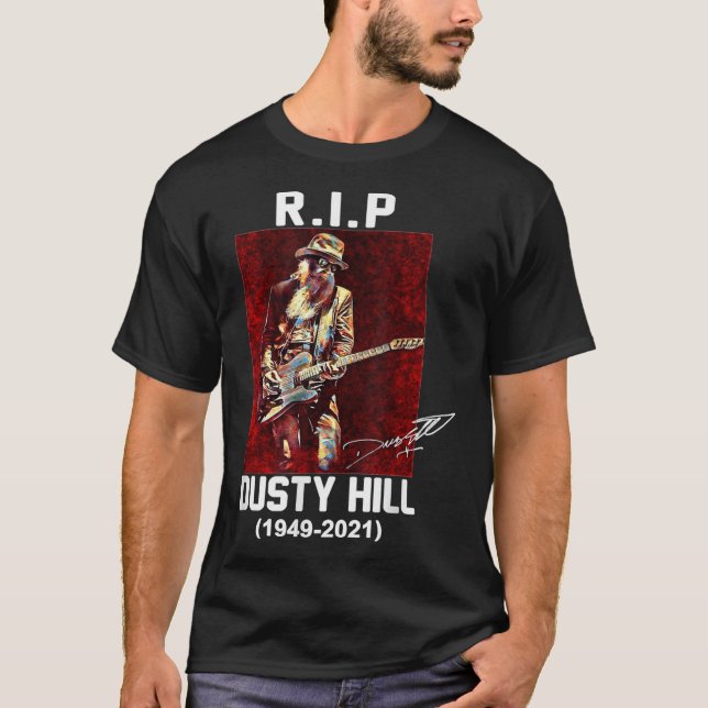Rip Dusty Hill 1949 2021 T-Shirt Clássico (Frente)
