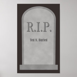 RIP Halloween Tombstone Ted N. Poster enterrado