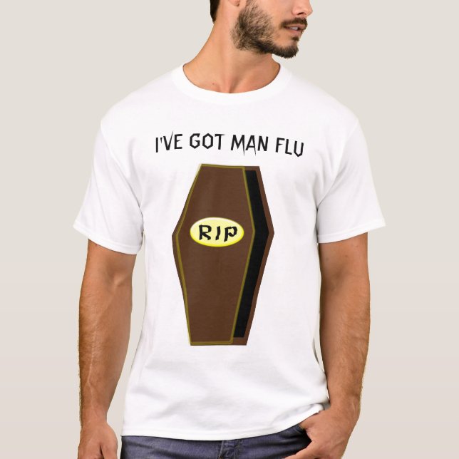 RIP Man Flu Engraçado Coffin da Camisa Personaliza (Frente)