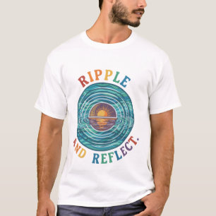"Ripple e Refletir   Camiseta Gráfica Minimalista"