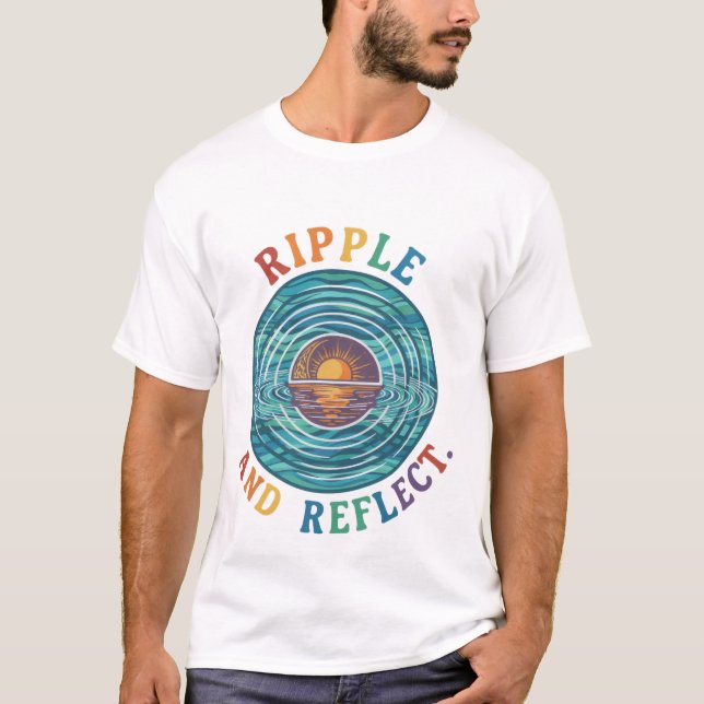 "Ripple e Refletir | Camiseta Gráfica Minimalista" (Frente)