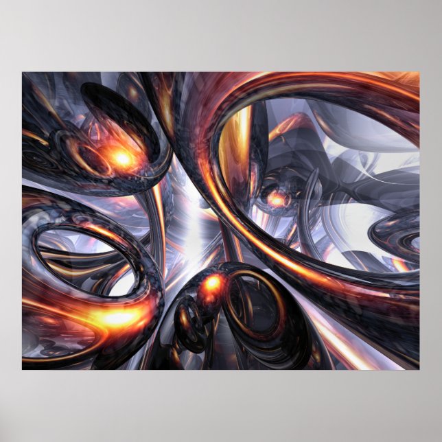 Rippling Fantasy Abstrato Poster (Frente)