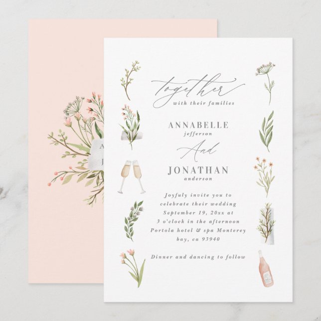 Riqueza bonito floral elegante de flor silvestre (Frente/Verso)