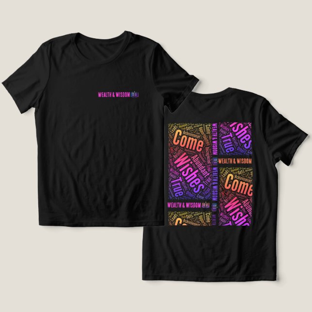 Riqueza e Sabedoria da Camisa T (Design Frente e Verso)