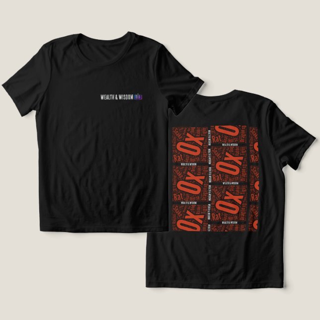 Riqueza e Sabedoria da Camisa T (Design Frente e Verso)