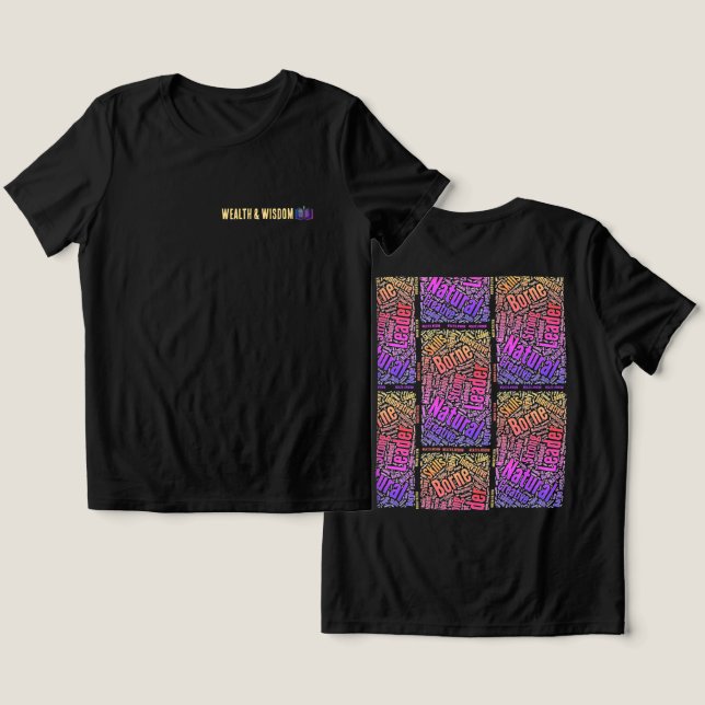 Riqueza e Sabedoria da Camisa T (Design Frente e Verso)