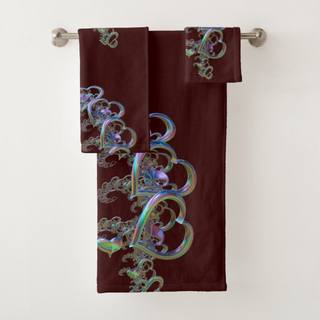 Ritmo do conjunto de toalhas do coração (Insitu)