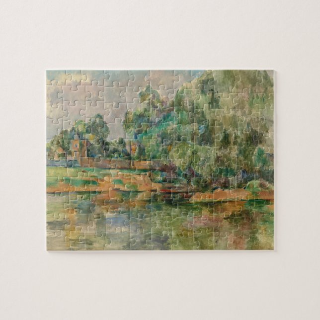 Riverbank por Paul Cezanne Quebra-cabeça (Horizontal)