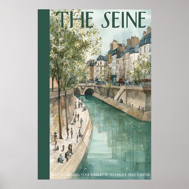 Riverside Walkway Poster  City Canal, Bridge View (Frente)