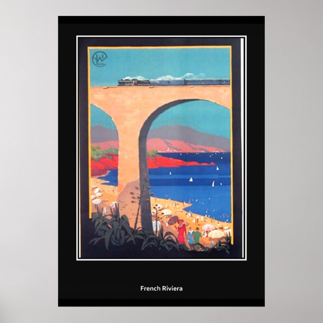 Riviera Francesa impressão retrô vintage (Frente)