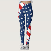 rmdesignflo55 EUA Flag Leggings a vermelho