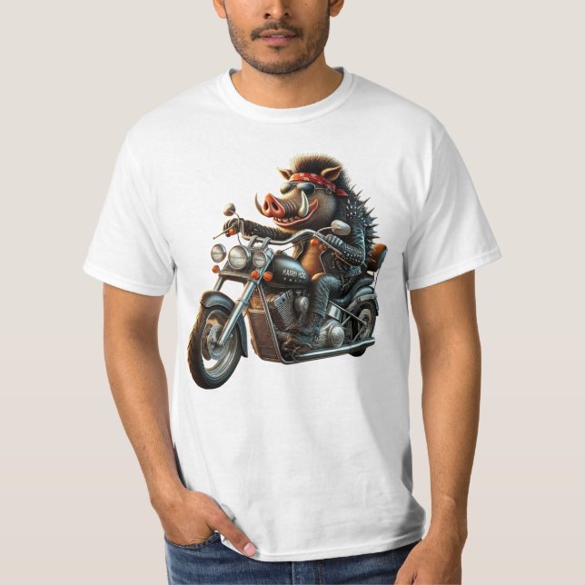 Road Hog Biker T-Shirt | Rebel Motorcycle Hog Desi (Frente)