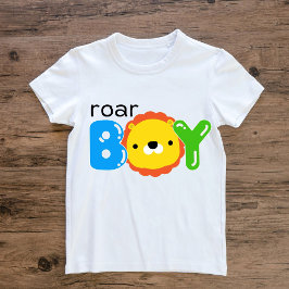 Roar Boy Leão Fofo Safari Animal Kids Camiseta