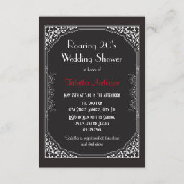 Roaring Black 20s - Convite para Chá de casamento 