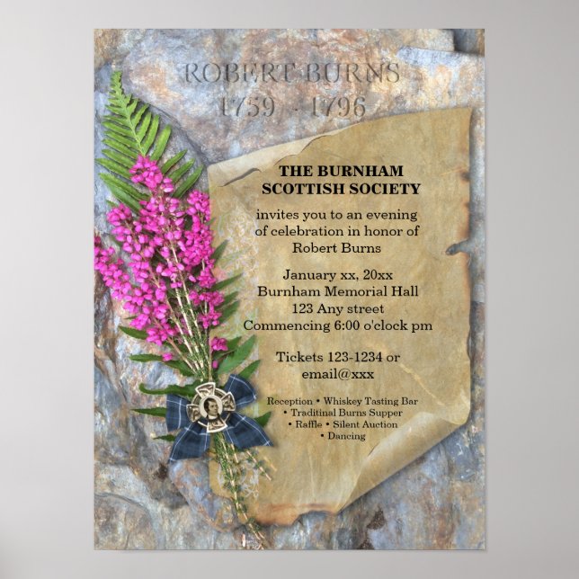 Robbie Burns Rustic - Poster de eventos (Frente)
