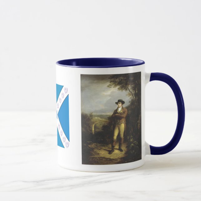Robert Burns com a caneca de café escocesa de (Direita)