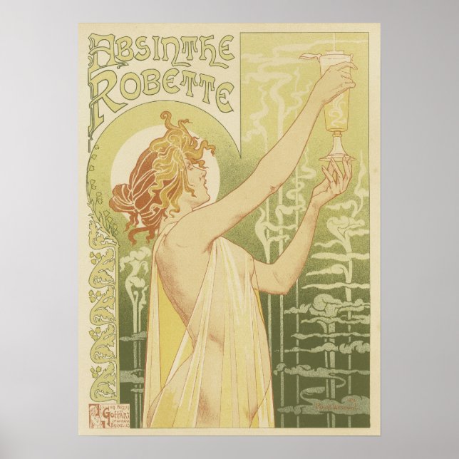 Robette Absinthe - Art Nouveau Poster (Frente)