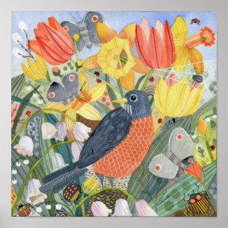 Robin e Primavera Garden poster