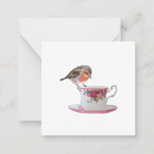 Robin em um cartão postal Teacup