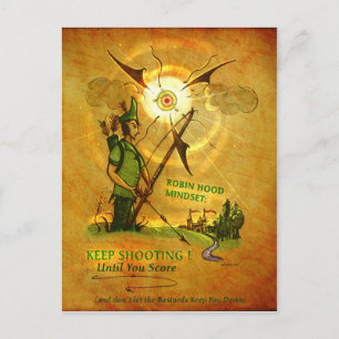 Robin Hood encorajando cartão postal