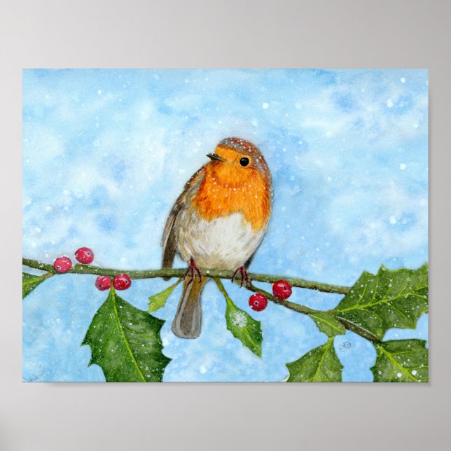 Robin Watercolor Painting ~ Poster (Frente)