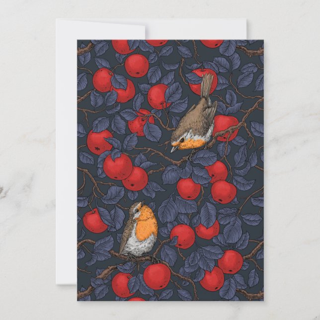 Robins in the apple tree/blue and red  (Frente)
