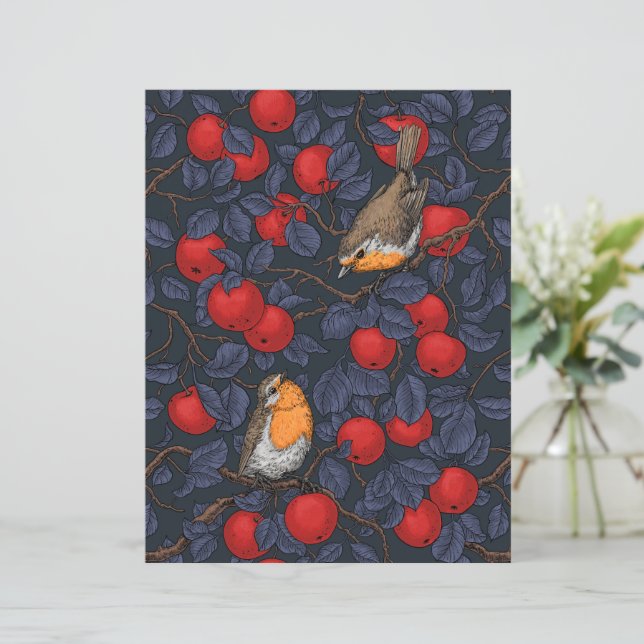 Robins in the apple tree/blue and red  (Em pé/Frente)