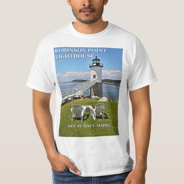 Robinson Point Lighthouse, Maine T-Shirt (Frente)
