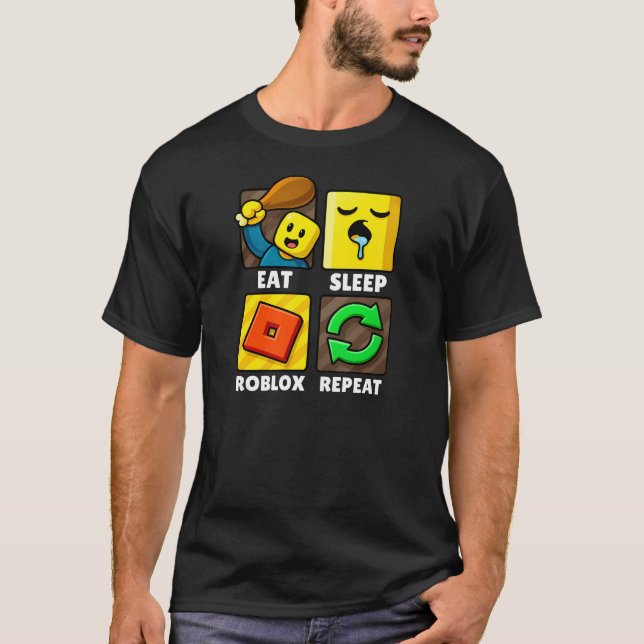 Roblox Comer Dormir Repetir Camisa Divertida para  (Frente)