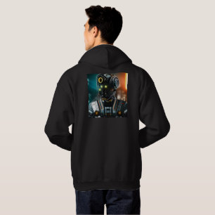 Robô 3 homens de camisa de suor de capuz preta