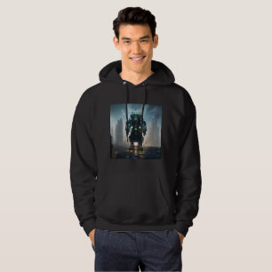 Robô 4 homens moletom com capuz preto