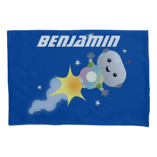 Robô bonito voando em ilustração de desenho animad