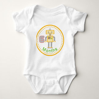 Robô do amarelo da camisa do bebê de 6 meses