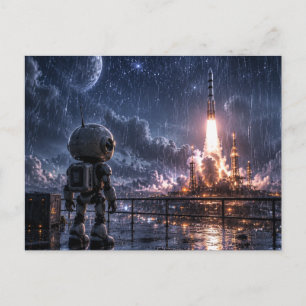 Robô na Missão Espacial da Chuva no Cartão Postal