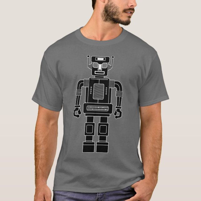 Robot 270620/04 - T-Shirt preto e branco (Frente)