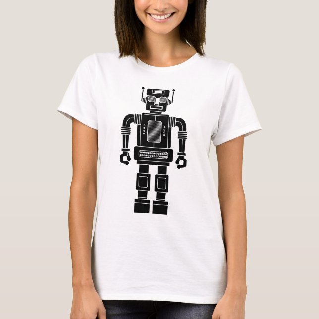 Robot 270620/04 - T-Shirt preto e branco (Frente)