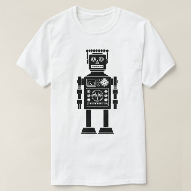 Robot 270620/06 - T-Shirt preto e branco (Frente do Design)
