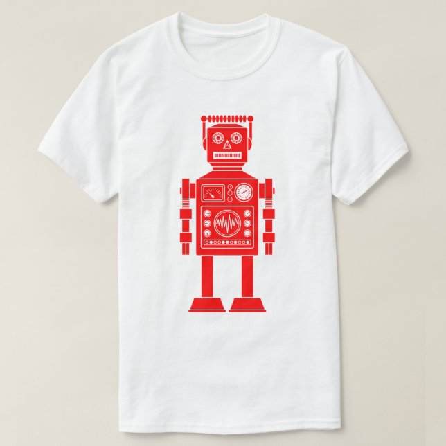 Robot 270620/06 - T-Shirt Vermelho e Branco (Frente do Design)