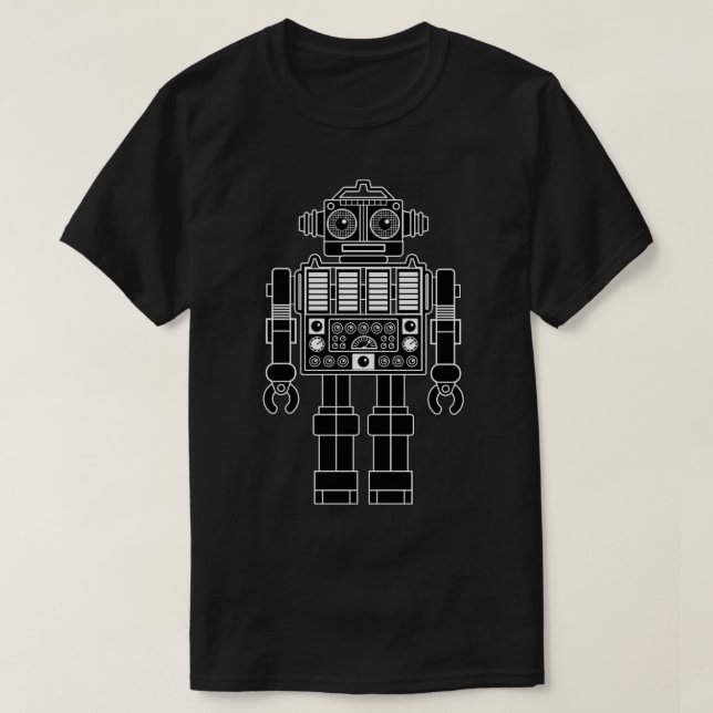 Robot 270620/08 - T-Shirt preto e branco (Frente do Design)