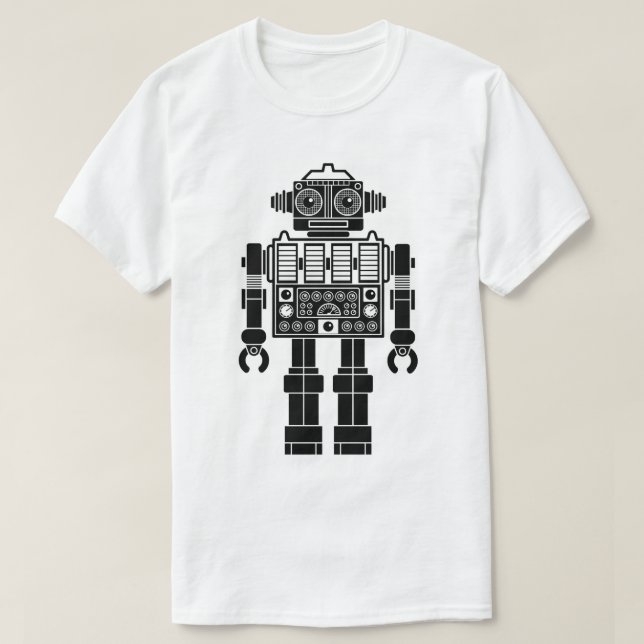 Robot 270620/08 - T-Shirt preto e branco (Frente do Design)