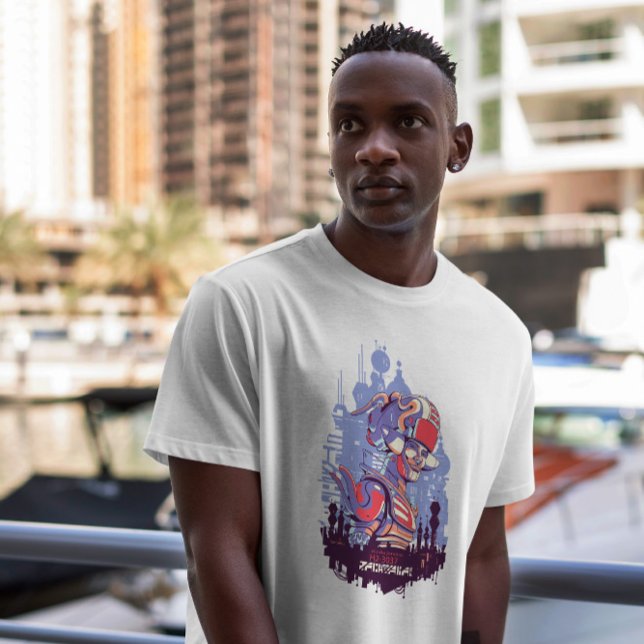 Robot Man Sci Fi Cyber Urban T-Shirt (Criador carregado)
