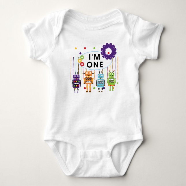 Robot Primeiro Aniversário Camisetas e Presentes (Frente)