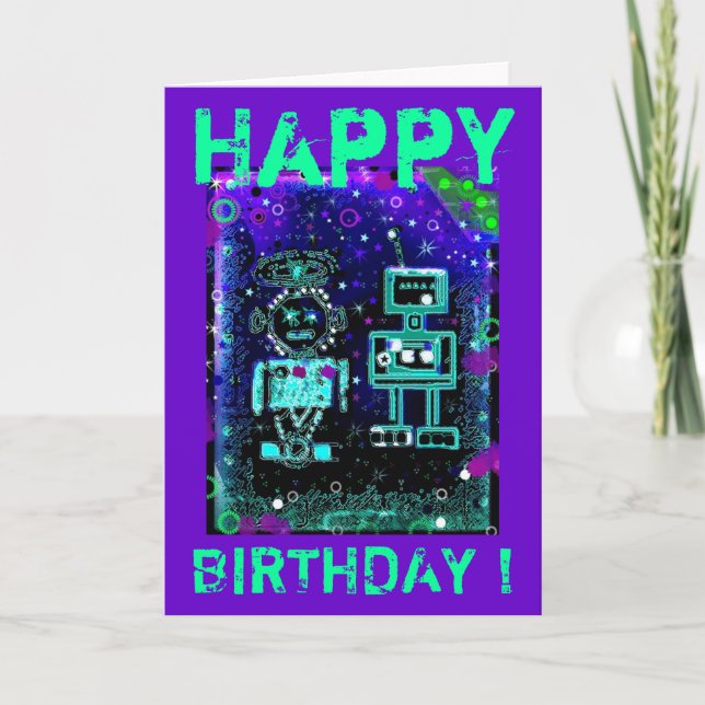 RoBubbles - RoBoT - Cartão de Aniversário (Frente)