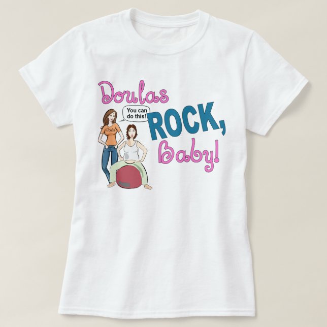 Rocha de Doulas! T-shirt da boneca das senhoras (Frente do Design)