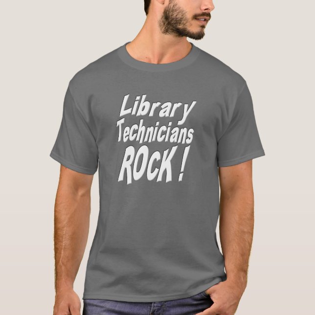 Rocha dos técnicos da biblioteca! T-shirt (Frente)