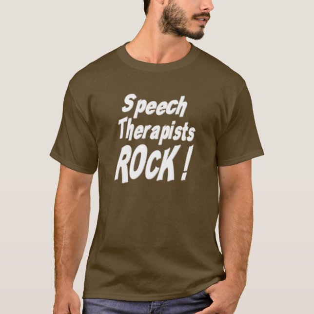Rocha dos terapeutas de discurso! T-shirt (Frente)