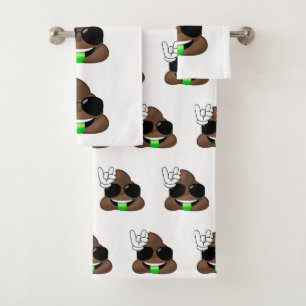 Rocha no grupo de toalha do banheiro de Emoji do